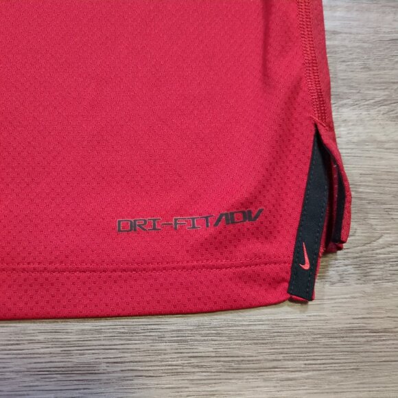 Nike Dri-Fit ADV Tiger Woods Men's 2XL Golf Blade Collar Polo Shirt Red Black - Picture 10 of 12